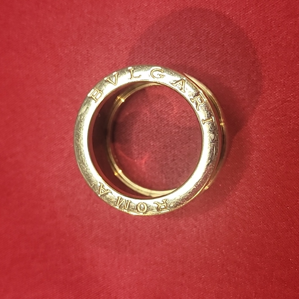 Bvlgari ROMA CRRPSE 55 AU 750 B.Zero1 Four Band Ring 18K Rose Gold Ceramic New - Picture 3 of 3